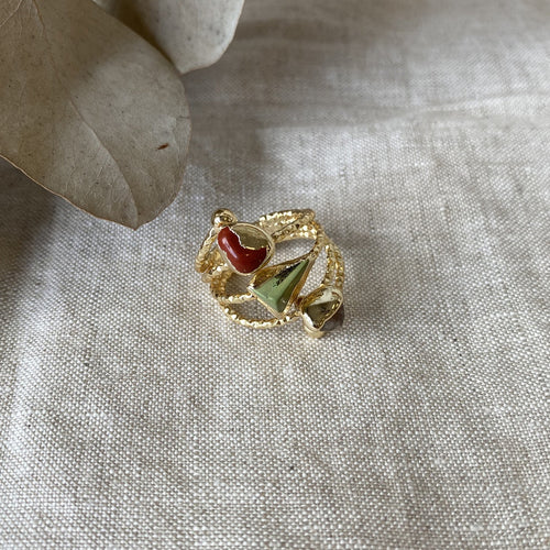 RAMLA TRIPLE STONE RING